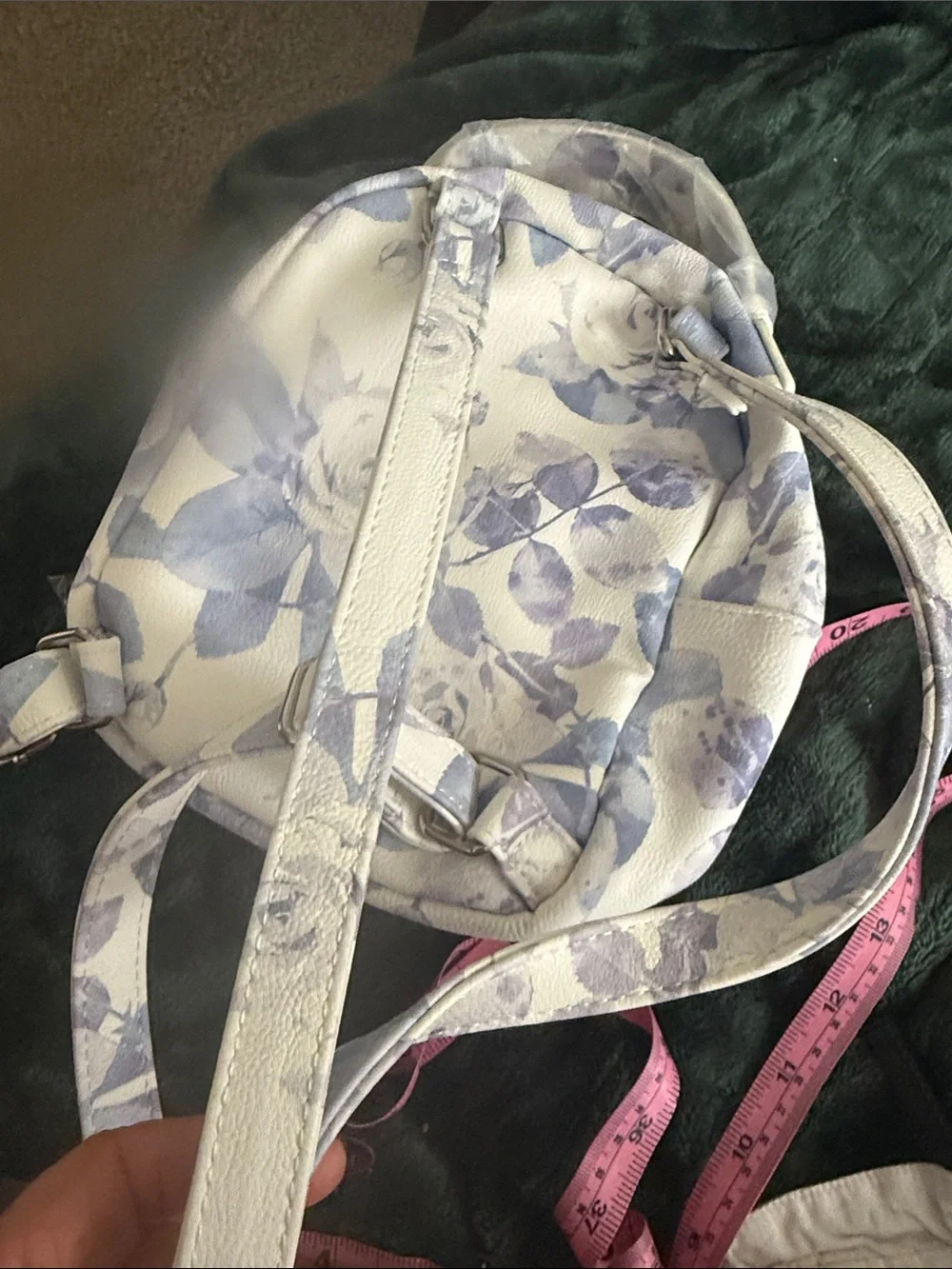 Betsey Johnson Cream and Lavender Floral Mini Backpack